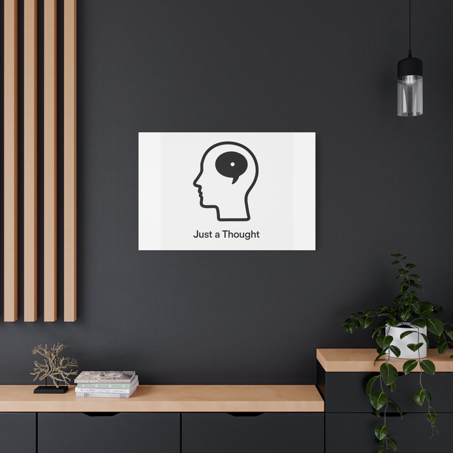 Matte Canvas Wall Art - "Just a Thought" Minimal Head Illustration