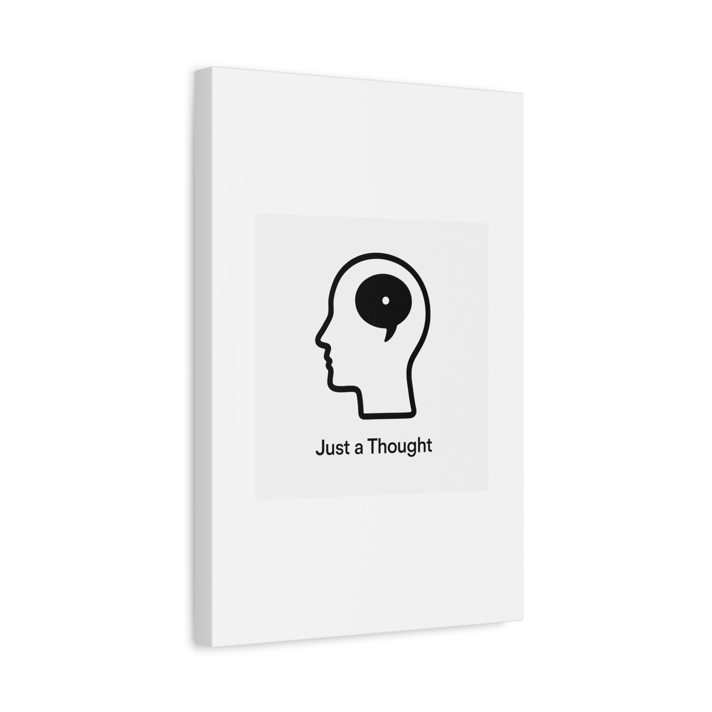 Matte Canvas Wall Art - "Just a Thought" Minimal Head Illustration