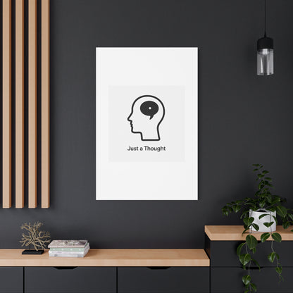 Matte Canvas Wall Art - "Just a Thought" Minimal Head Illustration