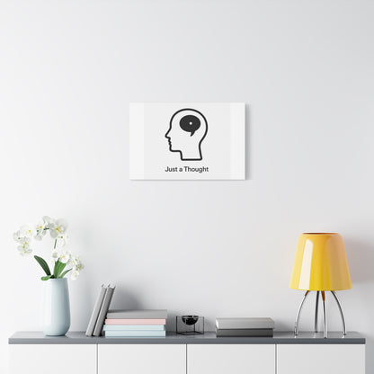Matte Canvas Wall Art - "Just a Thought" Minimal Head Illustration