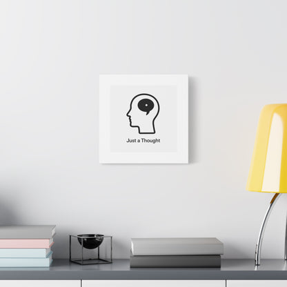 Matte Canvas Wall Art - "Just a Thought" Minimal Head Illustration