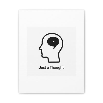 Matte Canvas Wall Art - "Just a Thought" Minimal Head Illustration