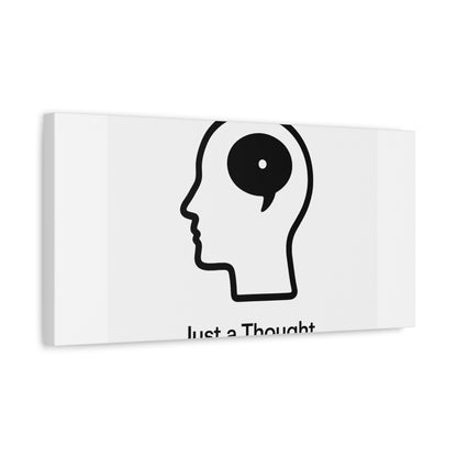 Matte Canvas Wall Art - "Just a Thought" Minimal Head Illustration