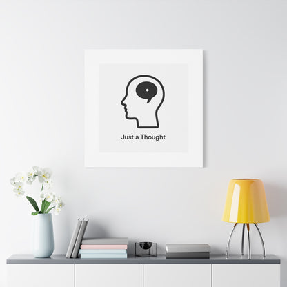 Matte Canvas Wall Art - "Just a Thought" Minimal Head Illustration