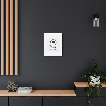 Matte Canvas Wall Art - "Just a Thought" Minimal Head Illustration