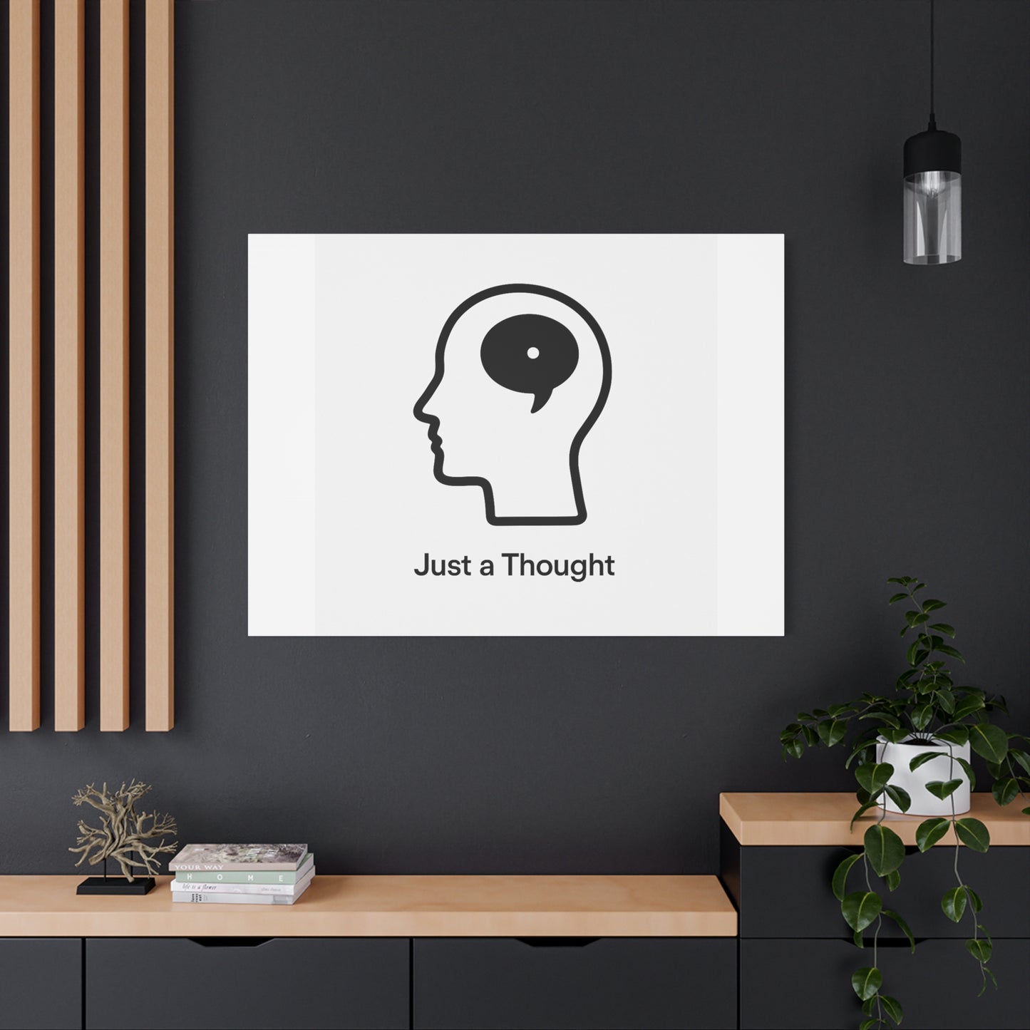 Matte Canvas Wall Art - "Just a Thought" Minimal Head Illustration
