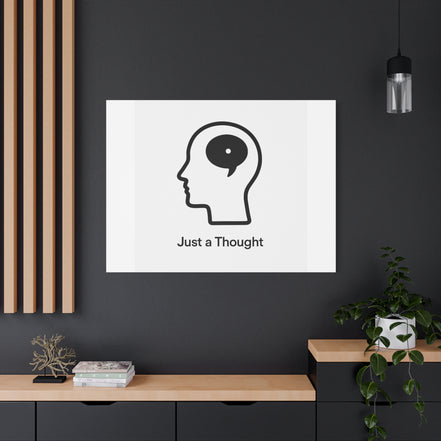 Matte Canvas Wall Art - "Just a Thought" Minimal Head Illustration