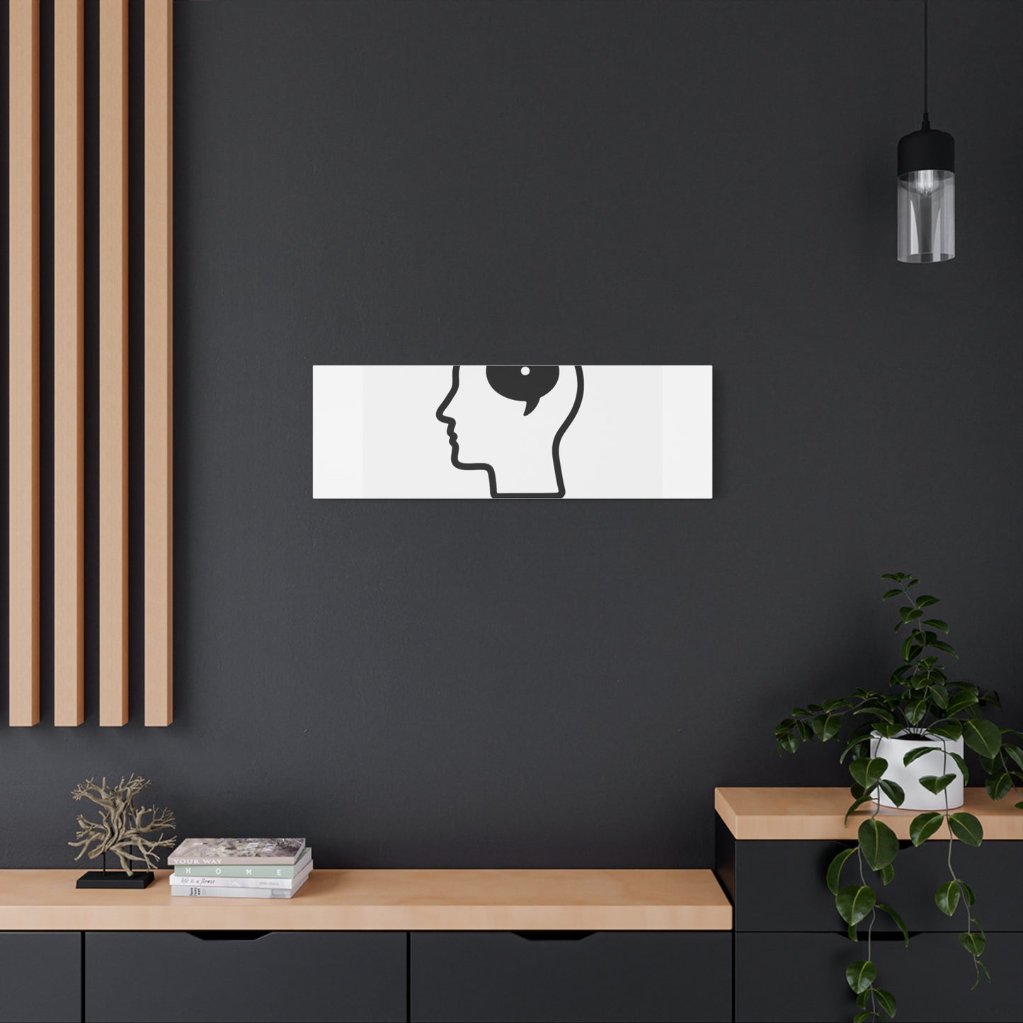 Matte Canvas Wall Art - "Just a Thought" Minimal Head Illustration