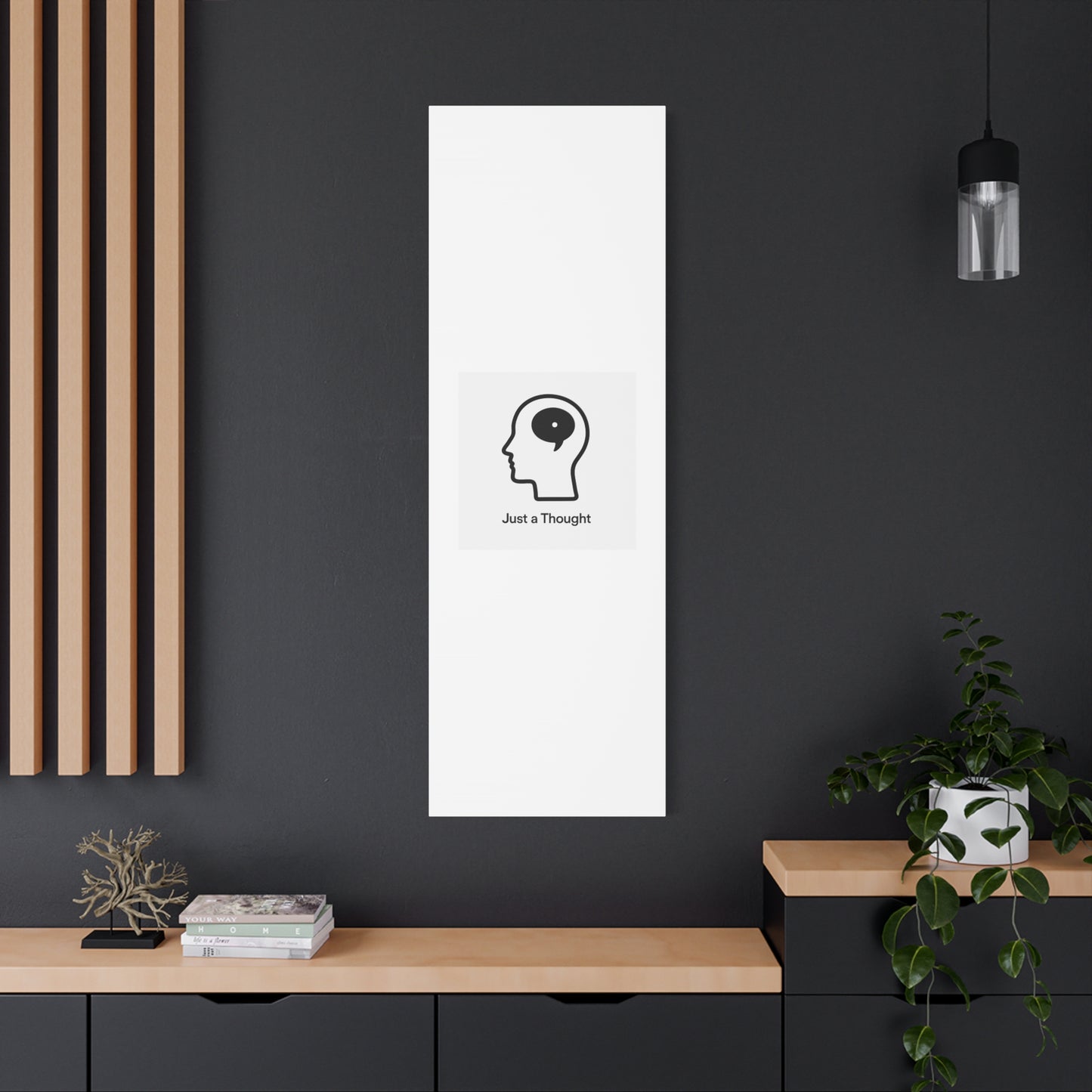 Matte Canvas Wall Art - "Just a Thought" Minimal Head Illustration