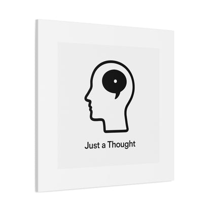 Matte Canvas Wall Art - "Just a Thought" Minimal Head Illustration