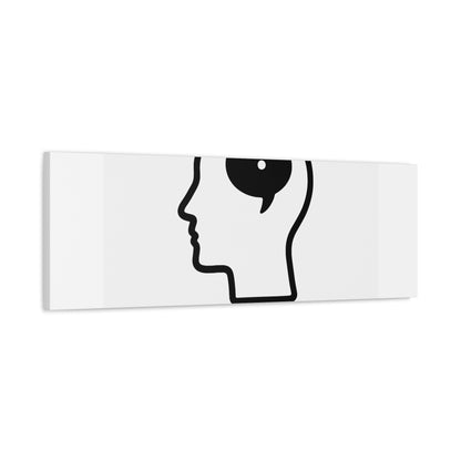 Matte Canvas Wall Art - "Just a Thought" Minimal Head Illustration
