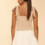 Ribbed knit tie tank