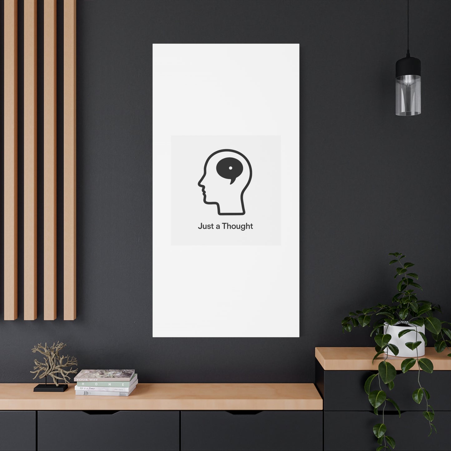 Matte Canvas Wall Art - "Just a Thought" Minimal Head Illustration