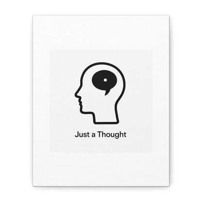 Matte Canvas Wall Art - "Just a Thought" Minimal Head Illustration