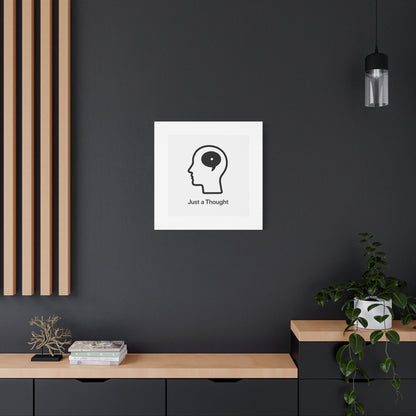 Matte Canvas Wall Art - "Just a Thought" Minimal Head Illustration