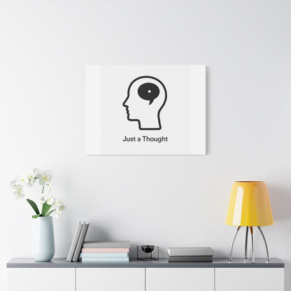 Matte Canvas Wall Art - "Just a Thought" Minimal Head Illustration