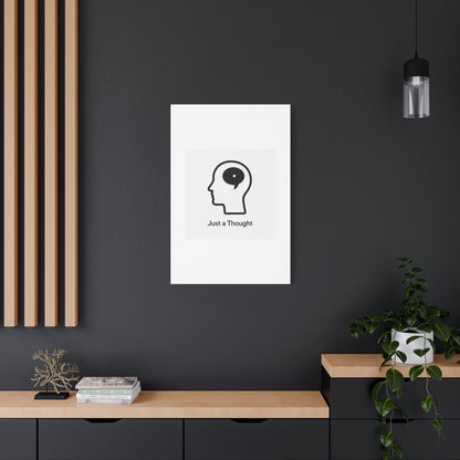 Matte Canvas Wall Art - "Just a Thought" Minimal Head Illustration