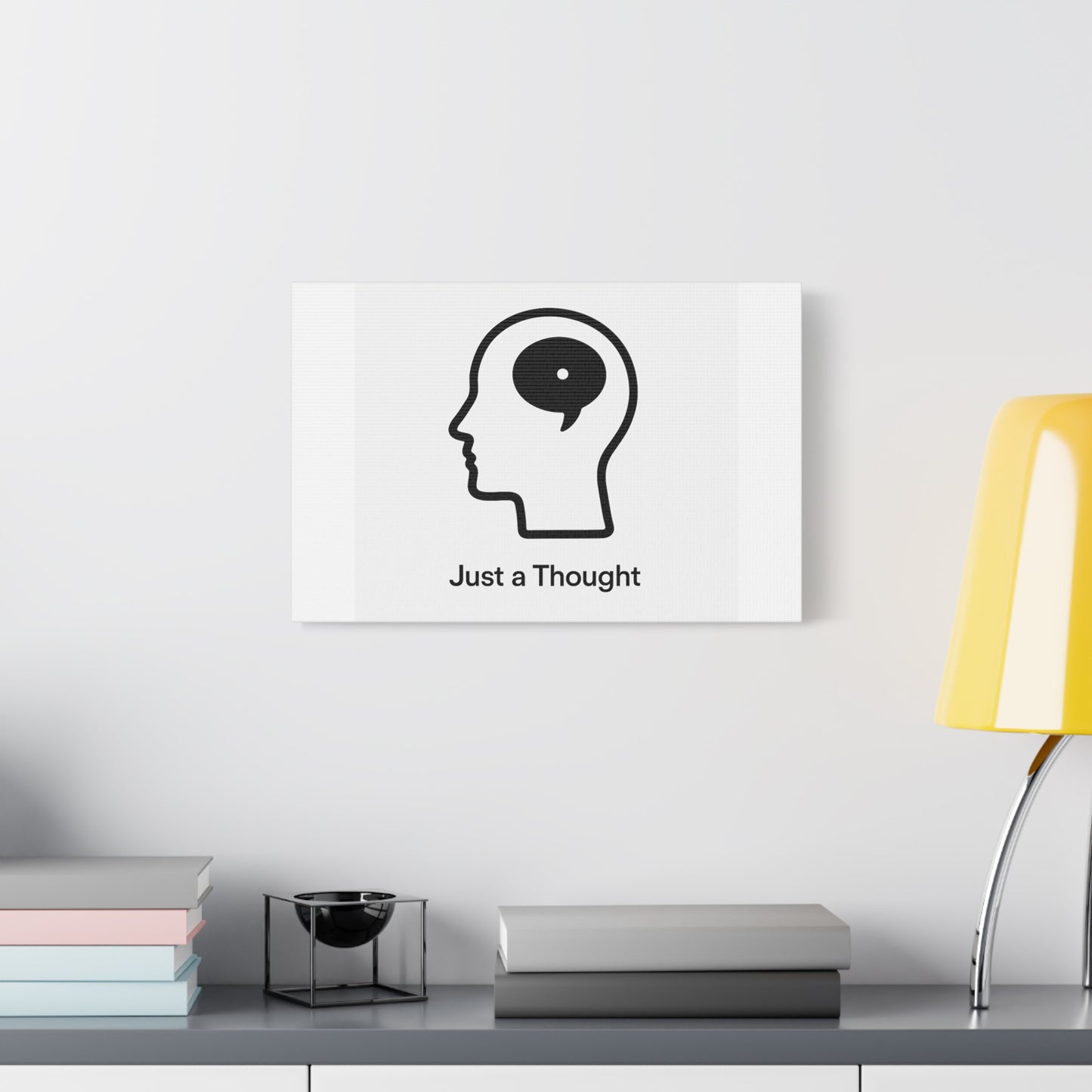 Matte Canvas Wall Art - "Just a Thought" Minimal Head Illustration