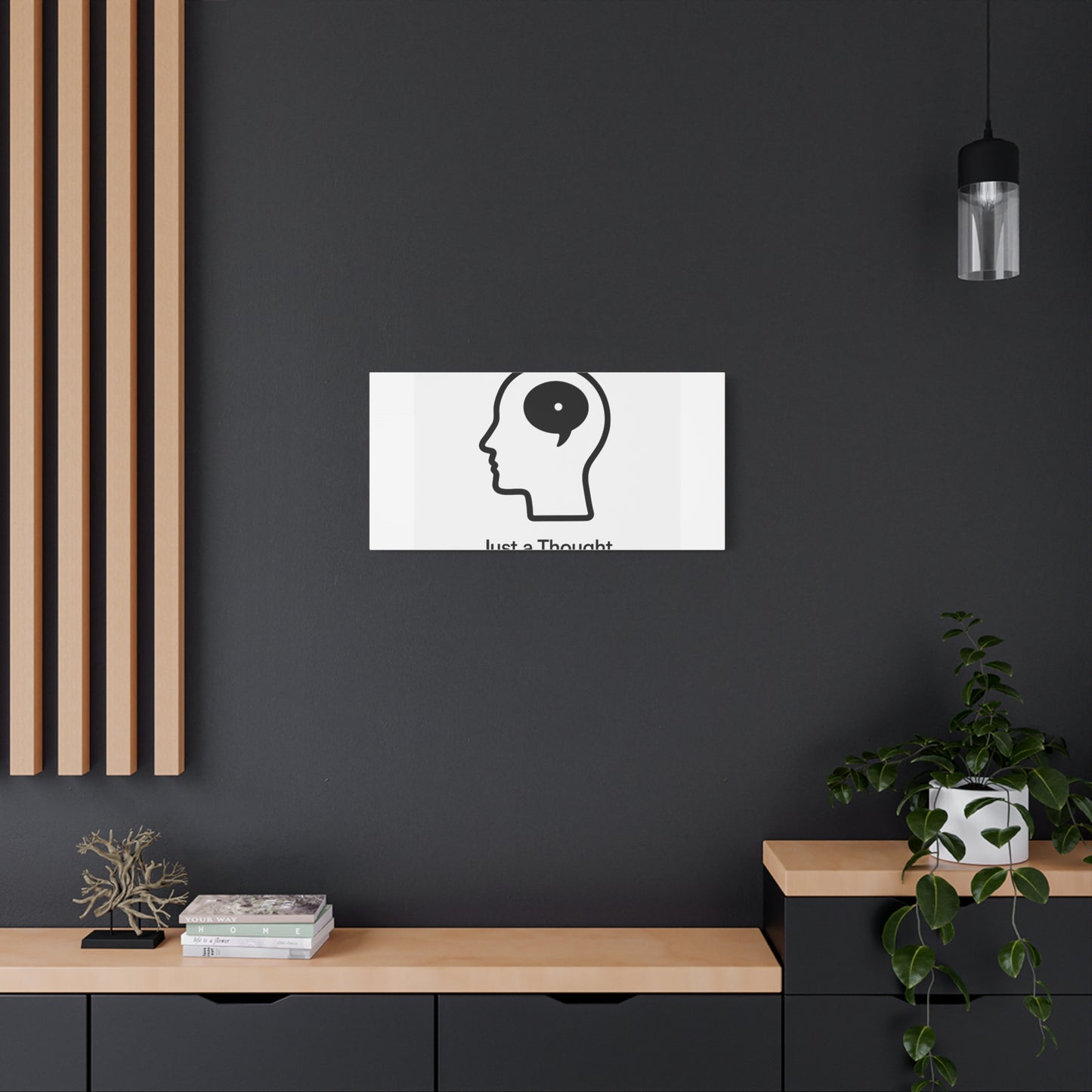 Matte Canvas Wall Art - "Just a Thought" Minimal Head Illustration