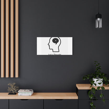 Matte Canvas Wall Art - "Just a Thought" Minimal Head Illustration