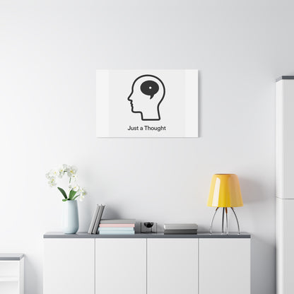 Matte Canvas Wall Art - "Just a Thought" Minimal Head Illustration