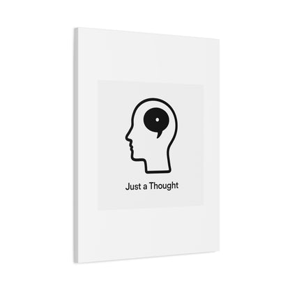 Matte Canvas Wall Art - "Just a Thought" Minimal Head Illustration