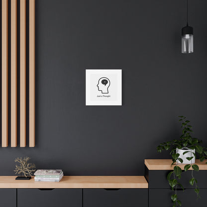 Matte Canvas Wall Art - "Just a Thought" Minimal Head Illustration