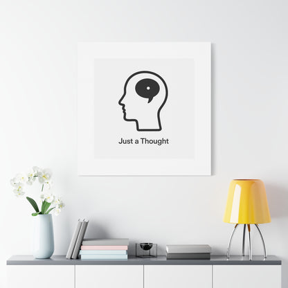 Matte Canvas Wall Art - "Just a Thought" Minimal Head Illustration