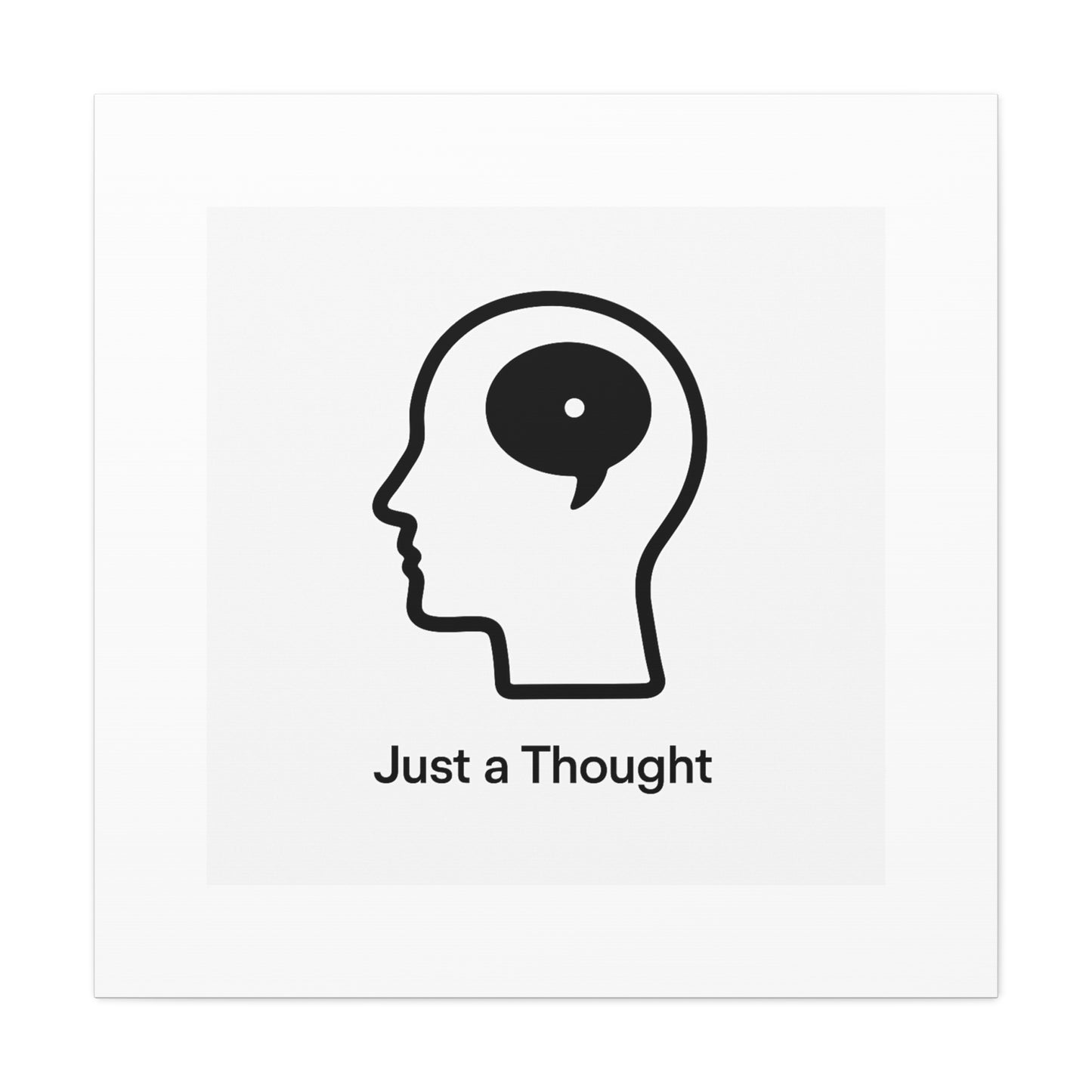 Matte Canvas Wall Art - "Just a Thought" Minimal Head Illustration