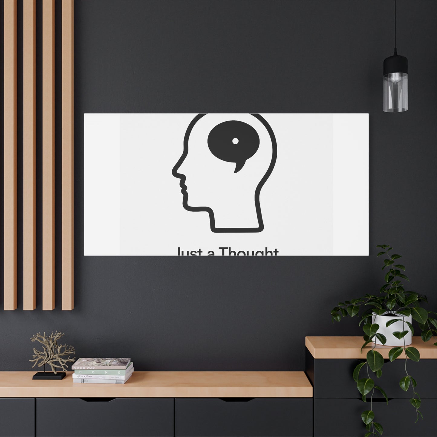 Matte Canvas Wall Art - "Just a Thought" Minimal Head Illustration