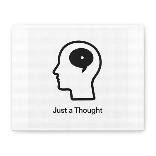Matte Canvas Wall Art - "Just a Thought" Minimal Head Illustration
