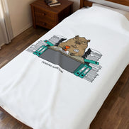 Pending Approval Raccoon Desk Blanket | Unhinged Animal Bureaucracy, Office HR Illustration