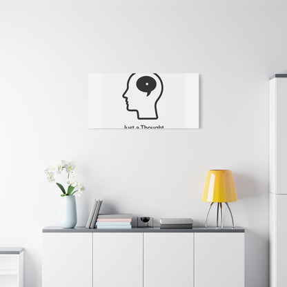 Matte Canvas Wall Art - "Just a Thought" Minimal Head Illustration