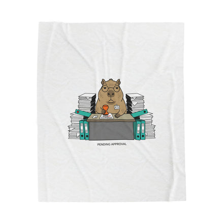 Pending Approval Raccoon Desk Blanket | Unhinged Animal Bureaucracy, Office HR Illustration