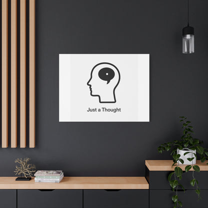 Matte Canvas Wall Art - "Just a Thought" Minimal Head Illustration