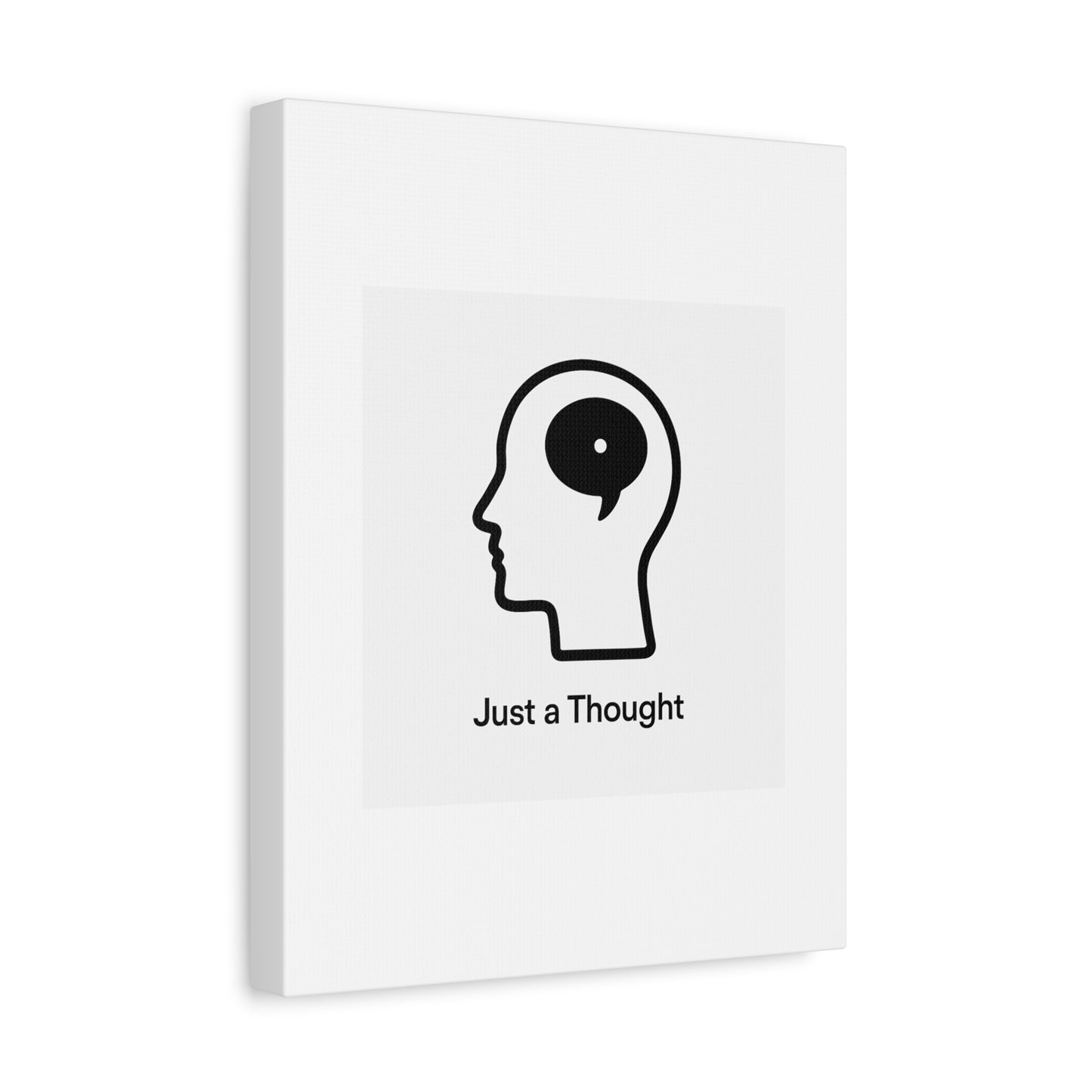 Matte Canvas Wall Art - "Just a Thought" Minimal Head Illustration