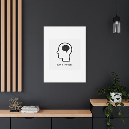 Matte Canvas Wall Art - "Just a Thought" Minimal Head Illustration
