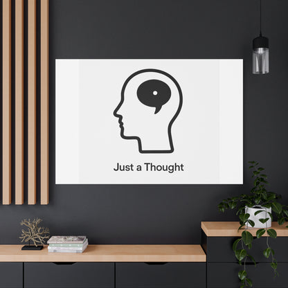 Matte Canvas Wall Art - "Just a Thought" Minimal Head Illustration