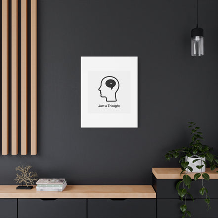 Matte Canvas Wall Art - "Just a Thought" Minimal Head Illustration