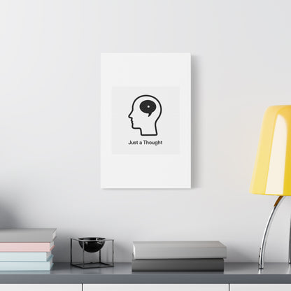 Matte Canvas Wall Art - "Just a Thought" Minimal Head Illustration