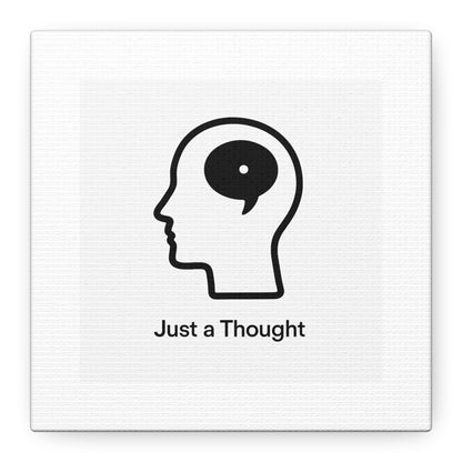 Matte Canvas Wall Art - "Just a Thought" Minimal Head Illustration