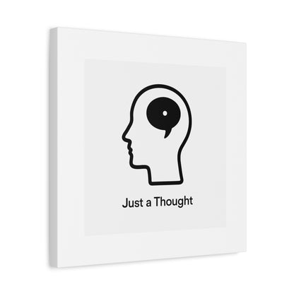 Matte Canvas Wall Art - "Just a Thought" Minimal Head Illustration