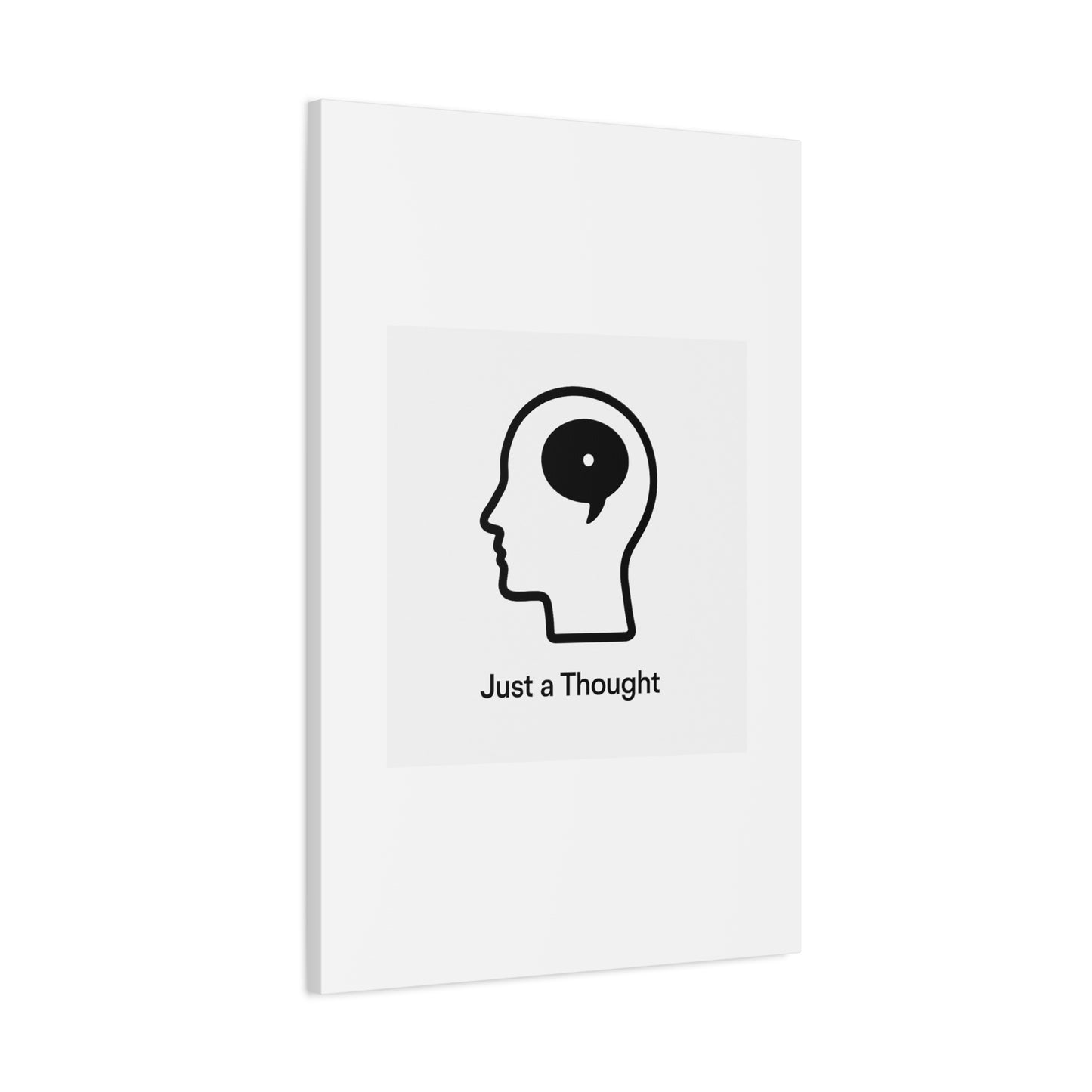 Matte Canvas Wall Art - "Just a Thought" Minimal Head Illustration