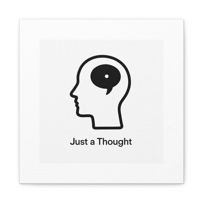 Matte Canvas Wall Art - "Just a Thought" Minimal Head Illustration