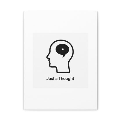 Matte Canvas Wall Art - "Just a Thought" Minimal Head Illustration