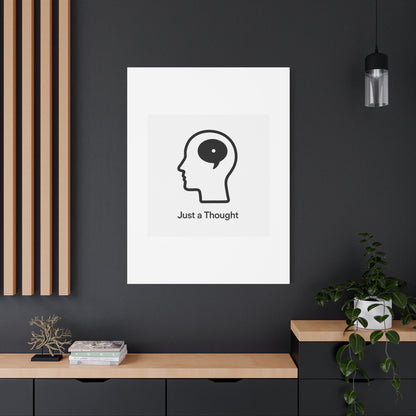 Matte Canvas Wall Art - "Just a Thought" Minimal Head Illustration