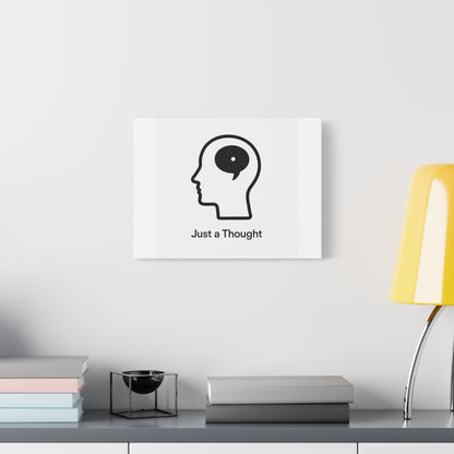 Matte Canvas Wall Art - "Just a Thought" Minimal Head Illustration
