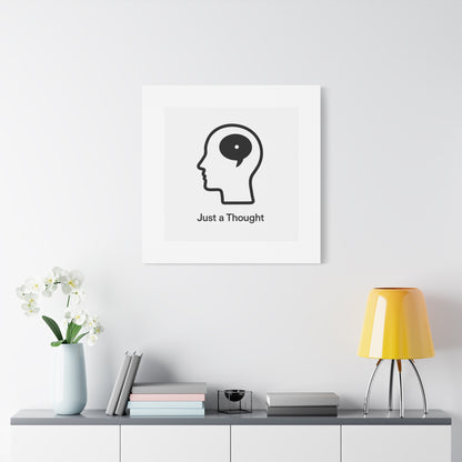 Matte Canvas Wall Art - "Just a Thought" Minimal Head Illustration