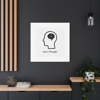 Matte Canvas Wall Art - "Just a Thought" Minimal Head Illustration