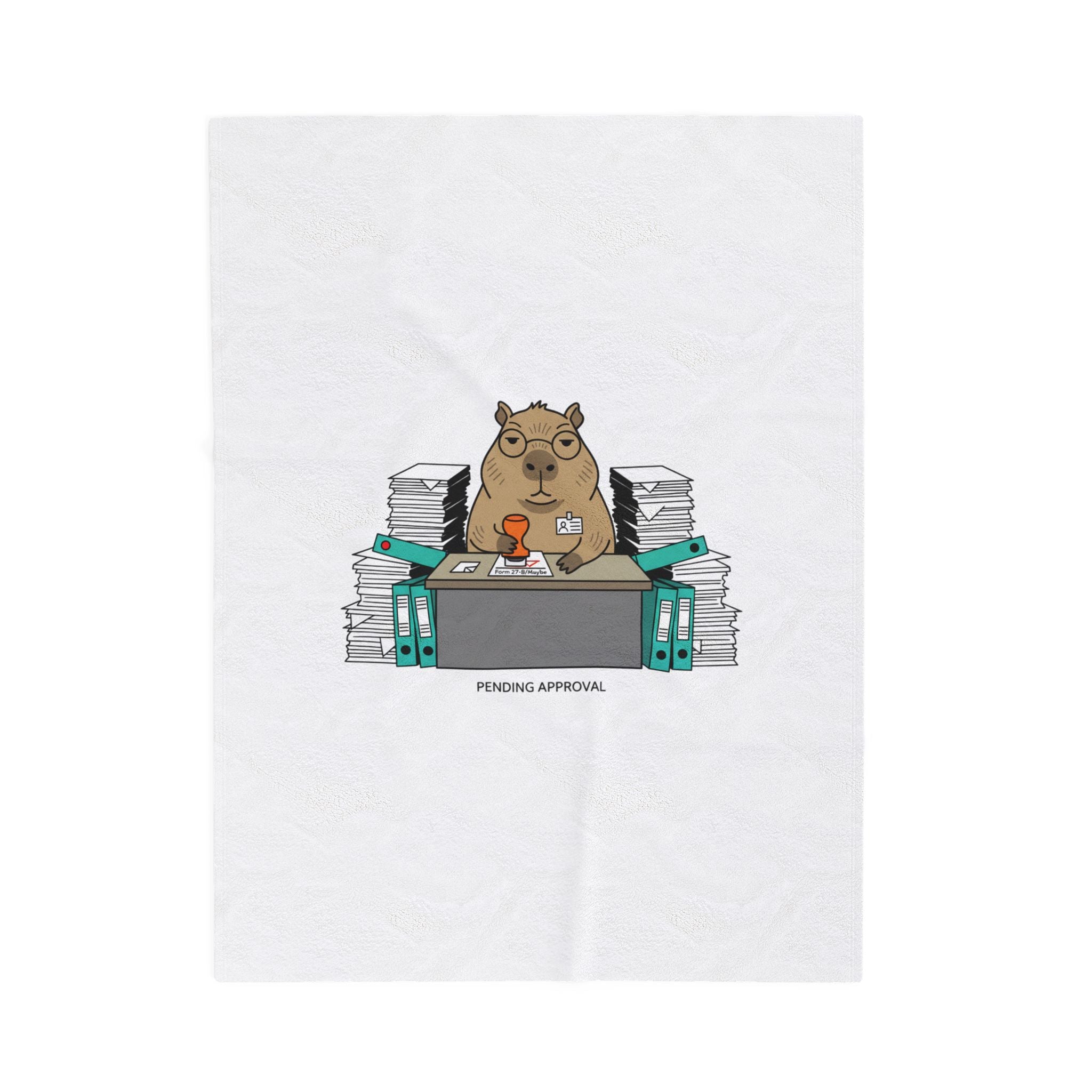 Pending Approval Raccoon Desk Blanket | Unhinged Animal Bureaucracy, Office HR Illustration